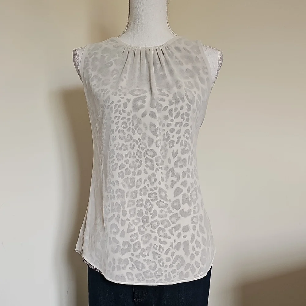 WHBM Leopard Print Sleeveless Top